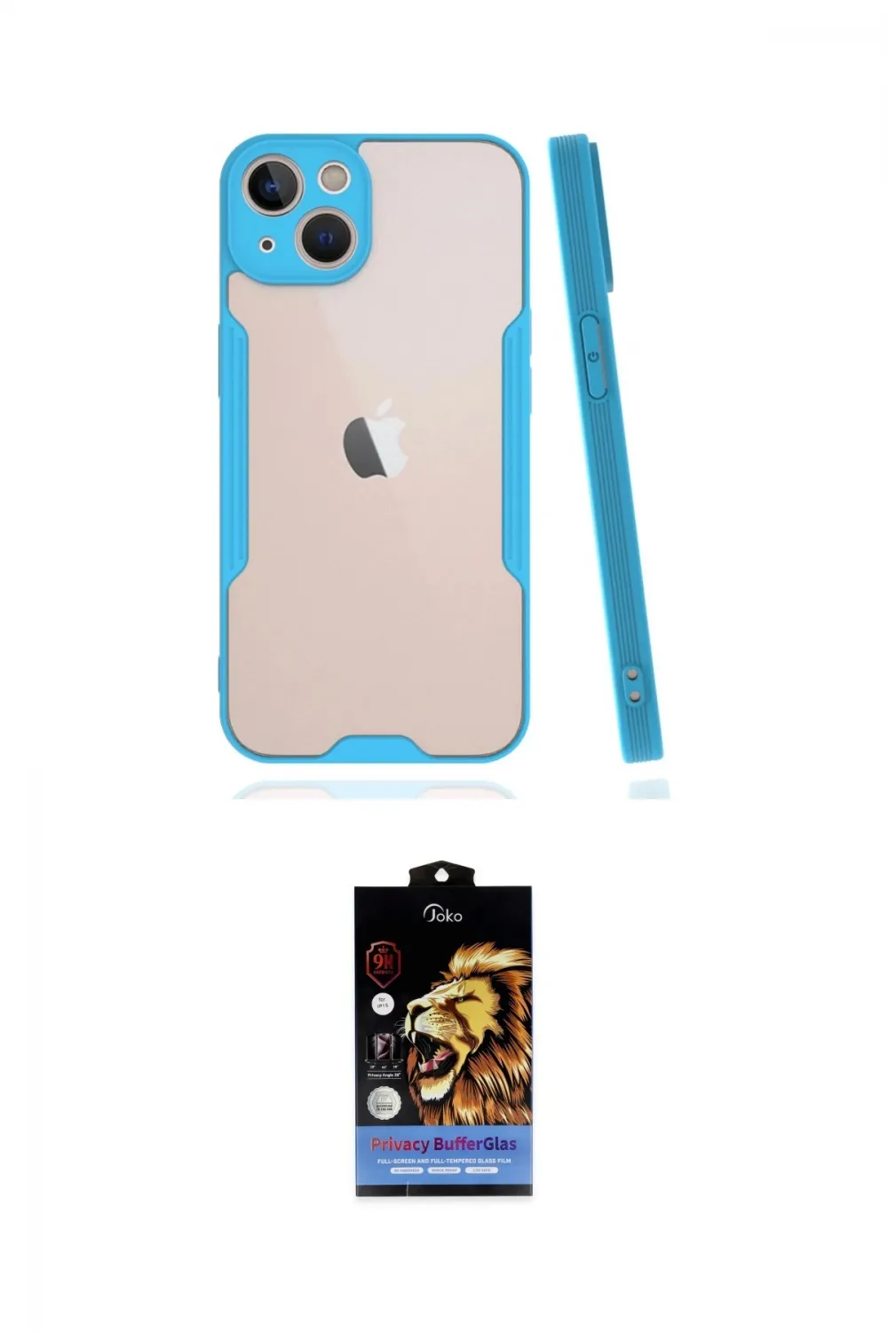 ieg™ iPhone 14 Kılıf Atlas Asil Serisi - Siyah Buffer Hayalet Cam Ekran Koruyucu