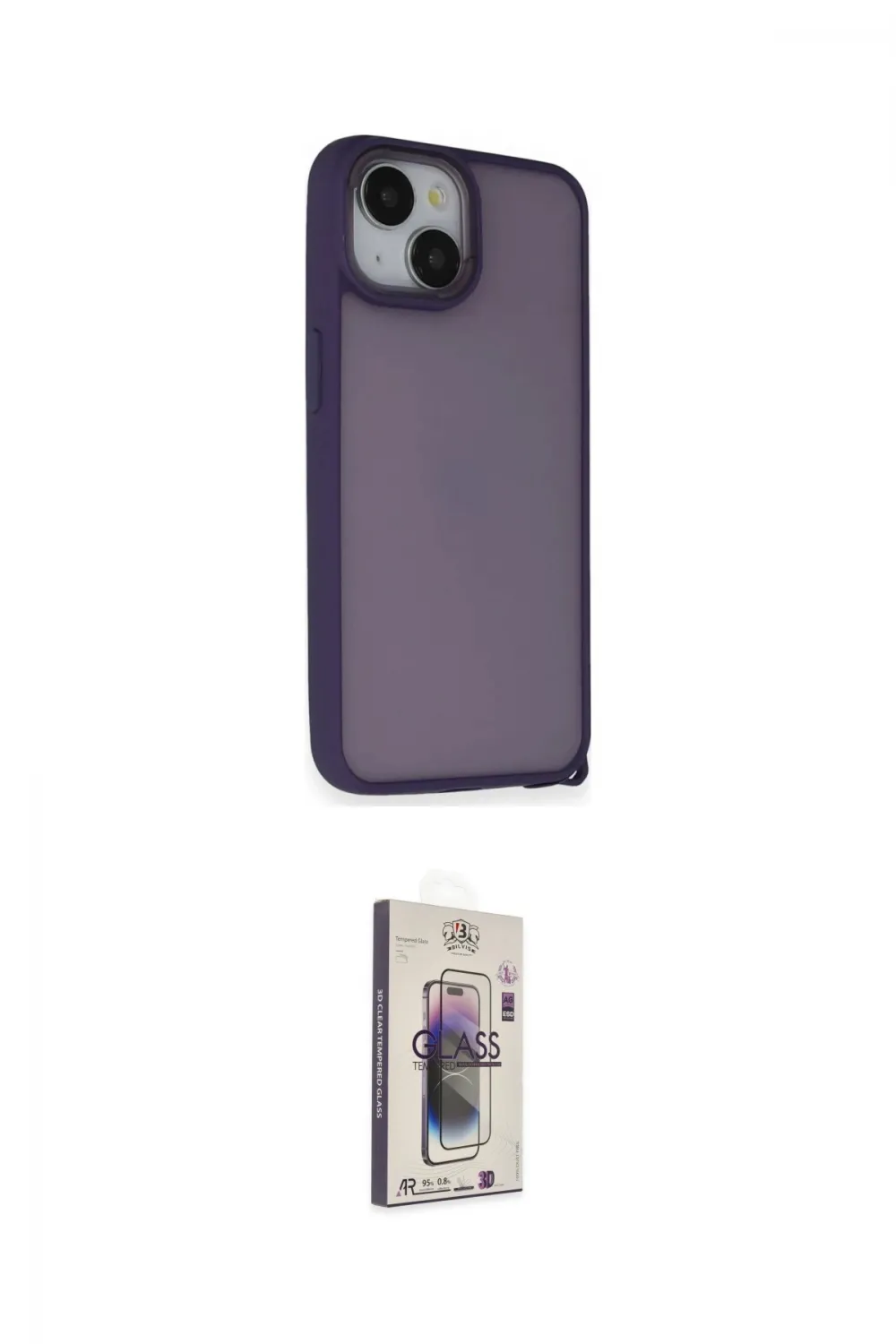 ieg™ iPhone 14 Kılıf Atlas Form - Siyah Bilvis 3D Cam Ekran Koruyucu