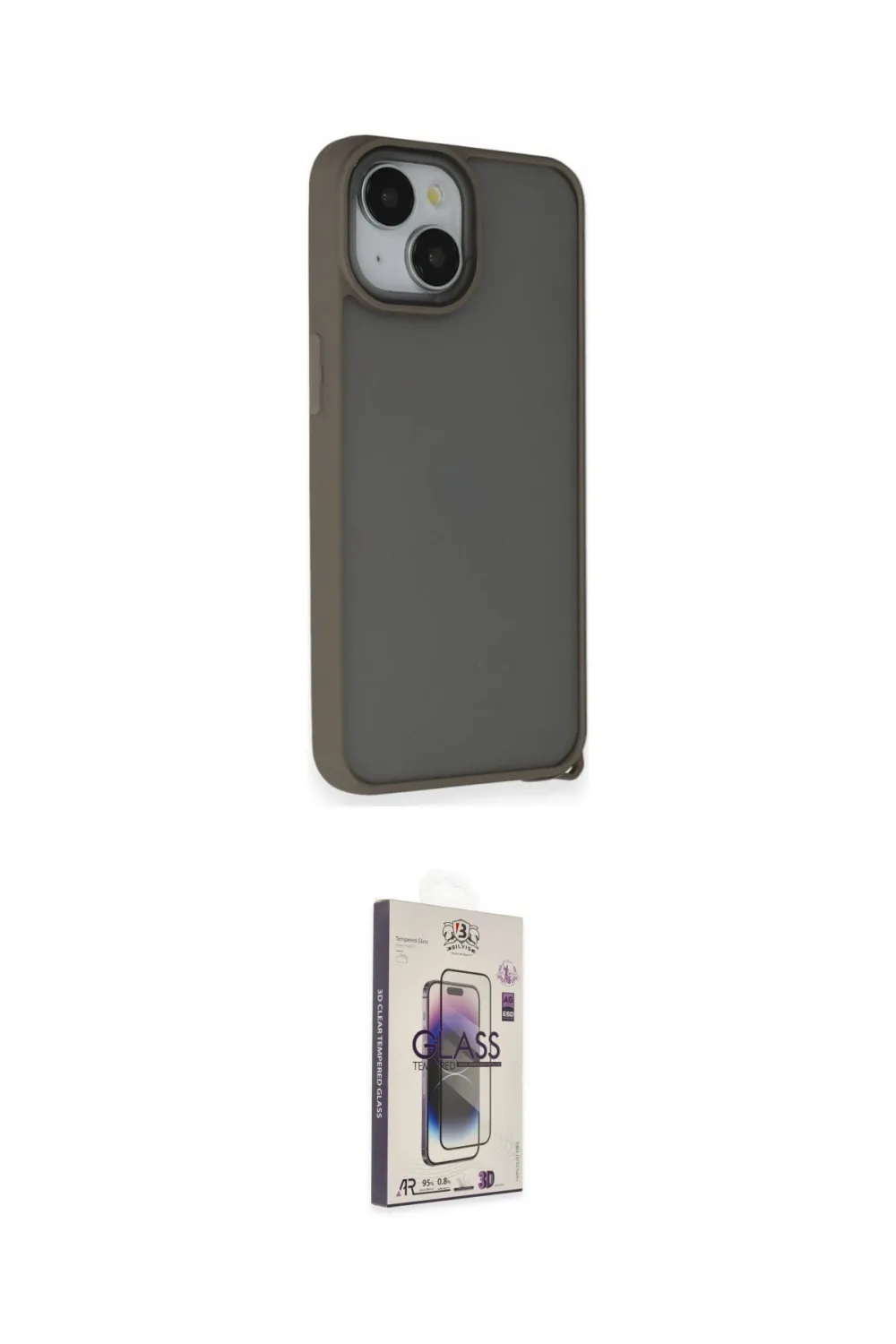ieg™ iPhone 14 Kılıf Atlas Form - Siyah Bilvis 3D Cam Ekran Koruyucu