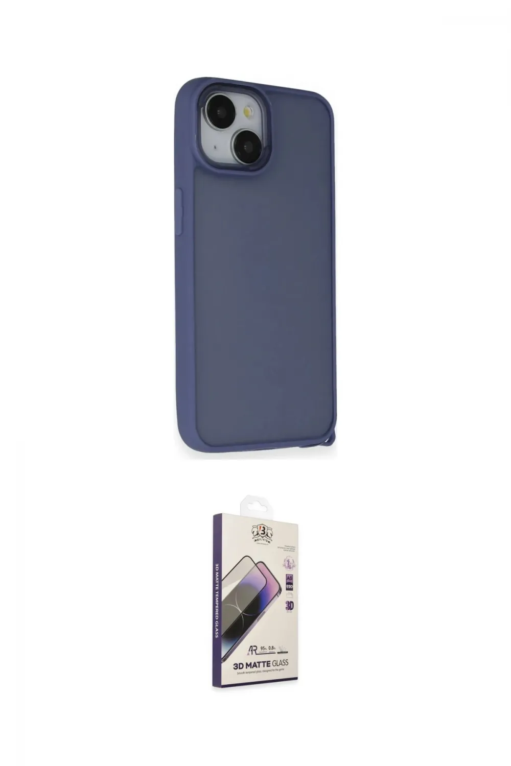 ieg™ iPhone 14 Kılıf Atlas Form - Siyah Bilvis 3D Mat Cam Ekran Koruyucu