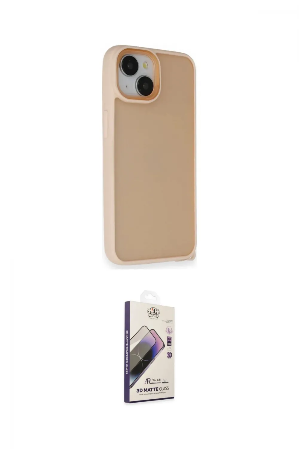ieg™ iPhone 14 Kılıf Atlas Form - Siyah Bilvis 3D Mat Cam Ekran Koruyucu