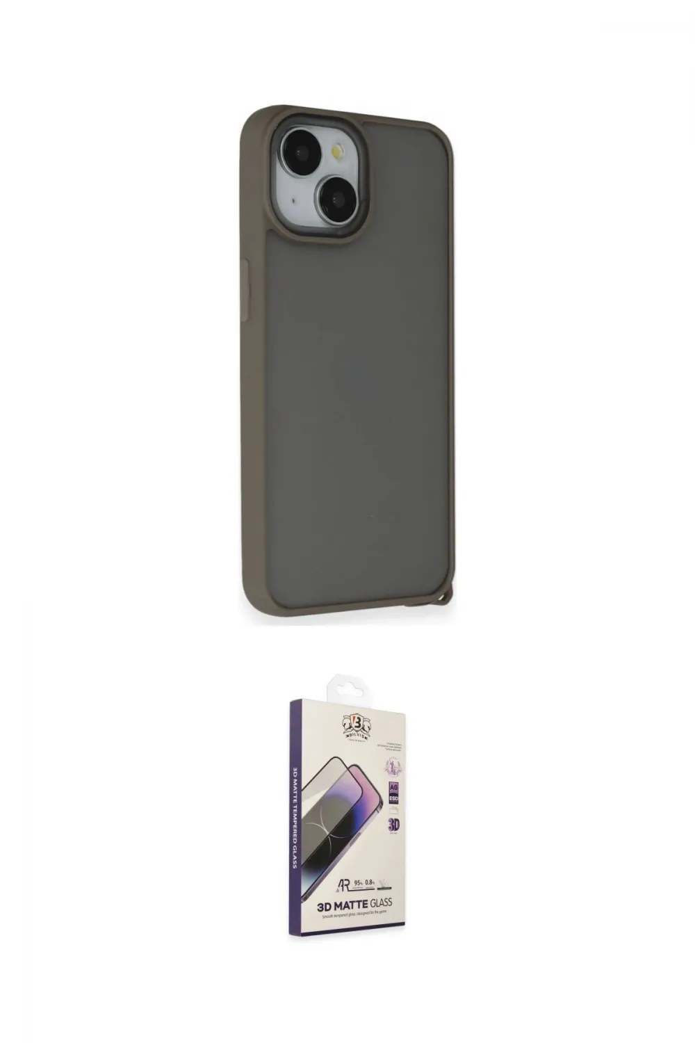 ieg™ iPhone 14 Kılıf Atlas Form - Siyah Bilvis 3D Mat Cam Ekran Koruyucu