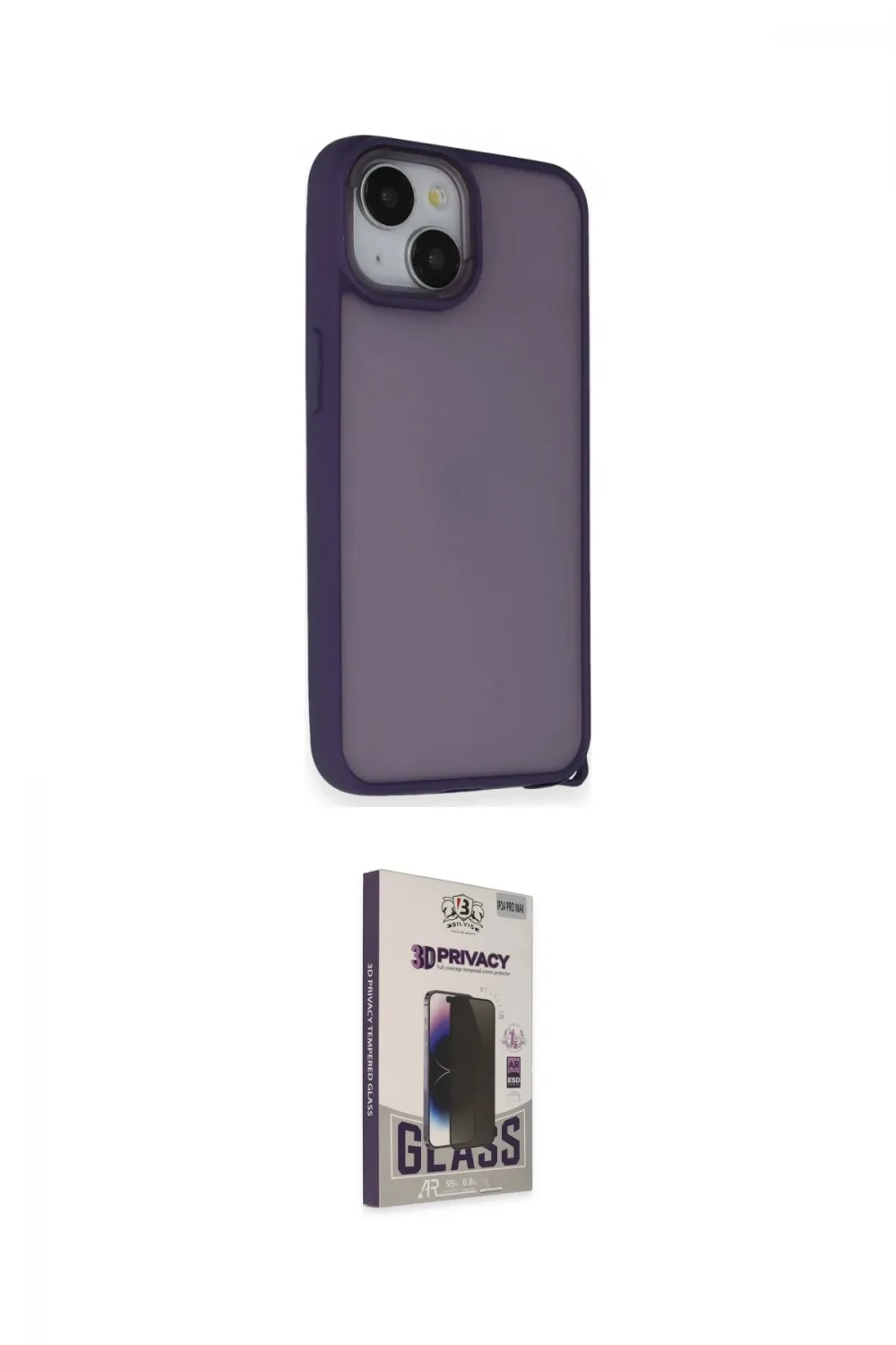 ieg™ iPhone 14 Kılıf Atlas Form - Siyah Bilvis Hayalet Cam Ekran Koruyucu