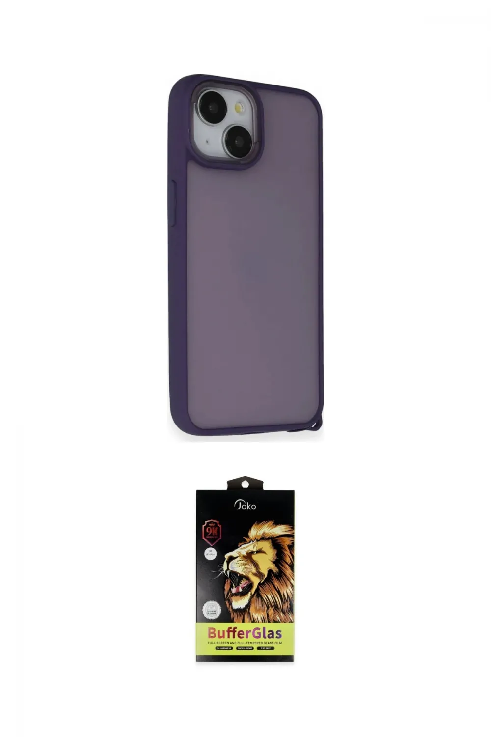 ieg™ iPhone 14 Kılıf Atlas Form - Siyah Buffer Cam Ekran Koruyucu