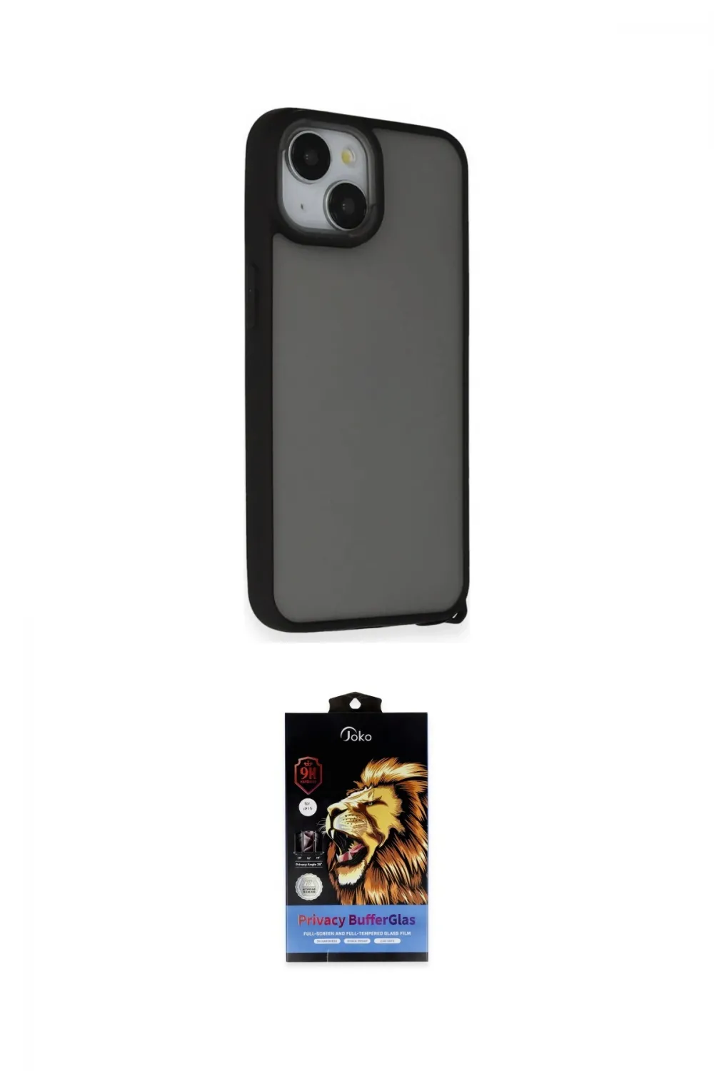 ieg™ iPhone 14 Kılıf Atlas Form - Siyah Buffer Hayalet Cam Ekran Koruyucu