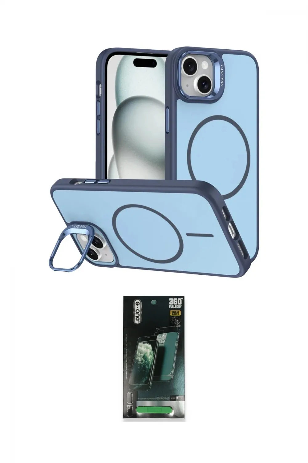 ieg™ iPhone 14 Kılıf Çekirdek Klasik - Şeffaf 360 Full Body Arka Koruyucu