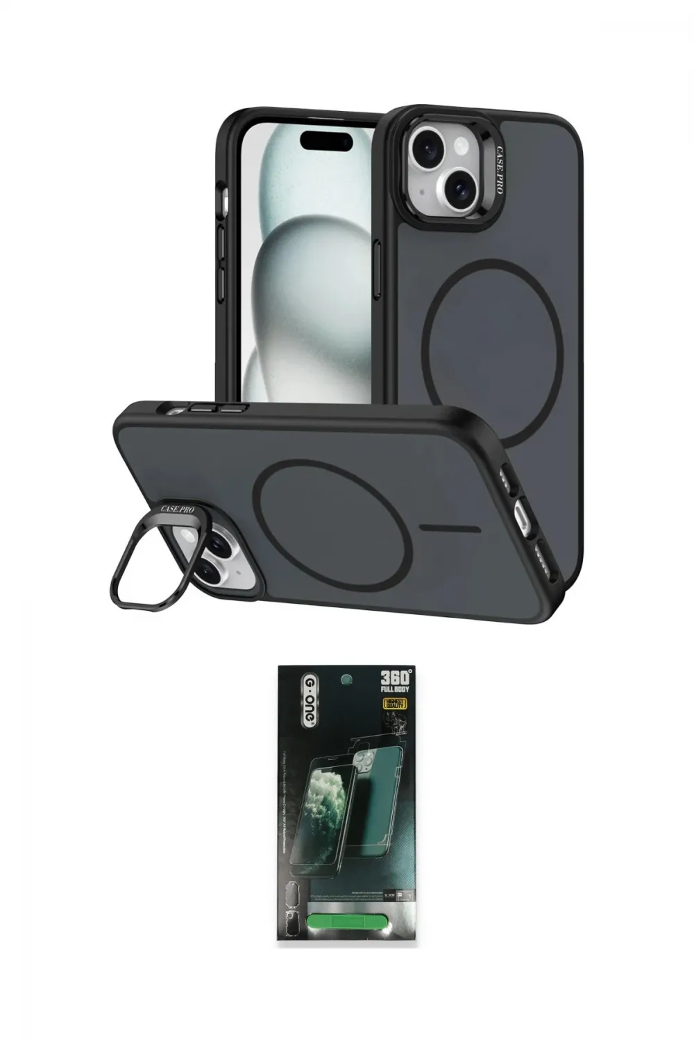 ieg™ iPhone 14 Kılıf Çekirdek Klasik - Şeffaf 360 Full Body Arka Koruyucu