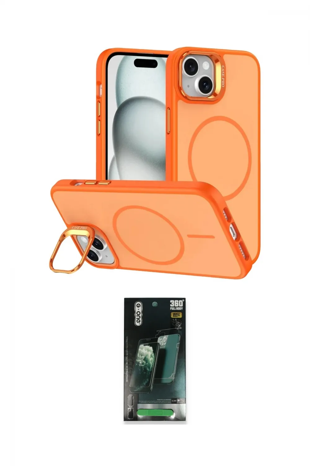 ieg™ iPhone 14 Kılıf Çekirdek Klasik - Şeffaf 360 Full Body Arka Koruyucu