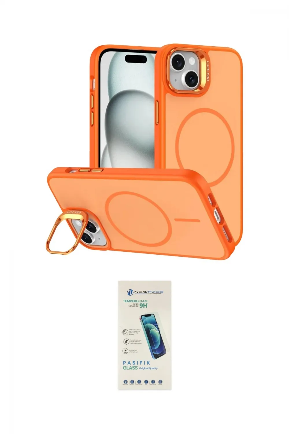 ieg™ iPhone 14 Kılıf Çekirdek Klasik - Şeffaf Pasifik Cam Ekran Koruyucu