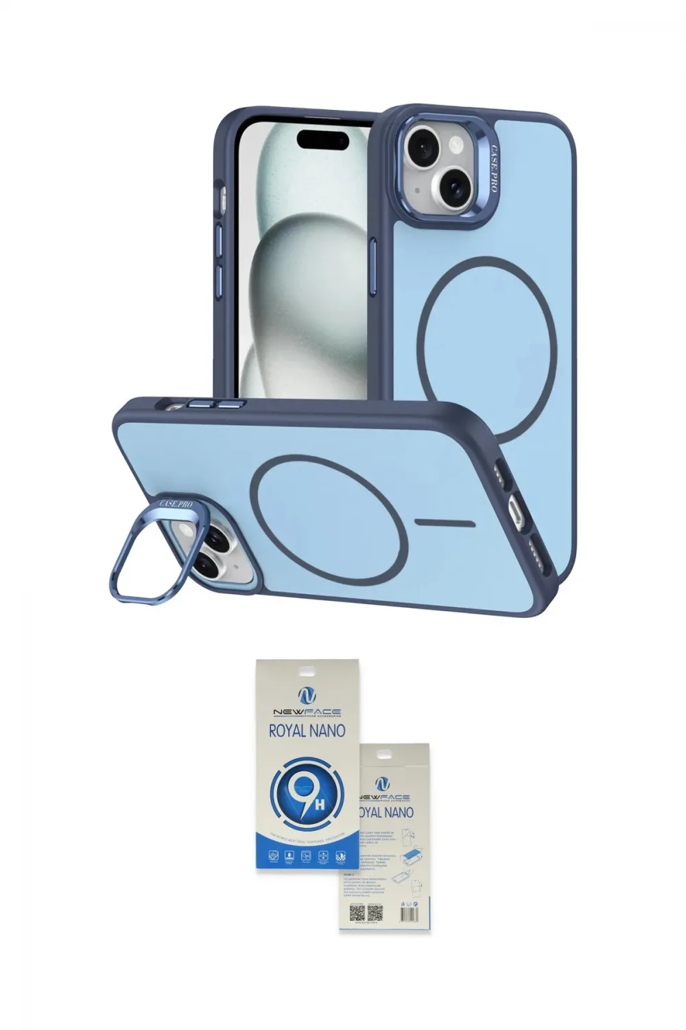 ieg™ iPhone 14 Kılıf Çekirdek Klasik - Şeffaf Royal Nano Ekran Koruyucu