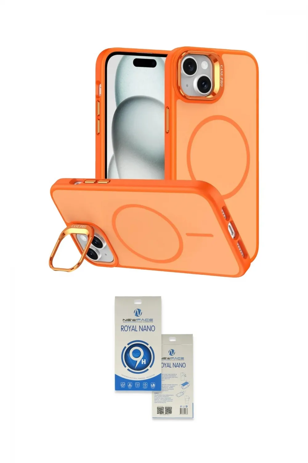 ieg™ iPhone 14 Kılıf Çekirdek Klasik - Şeffaf Royal Nano Ekran Koruyucu