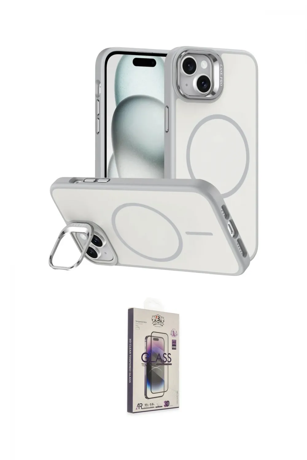 ieg™ iPhone 14 Kılıf Çekirdek Klasik - Siyah Bilvis 3D Cam Ekran Koruyucu