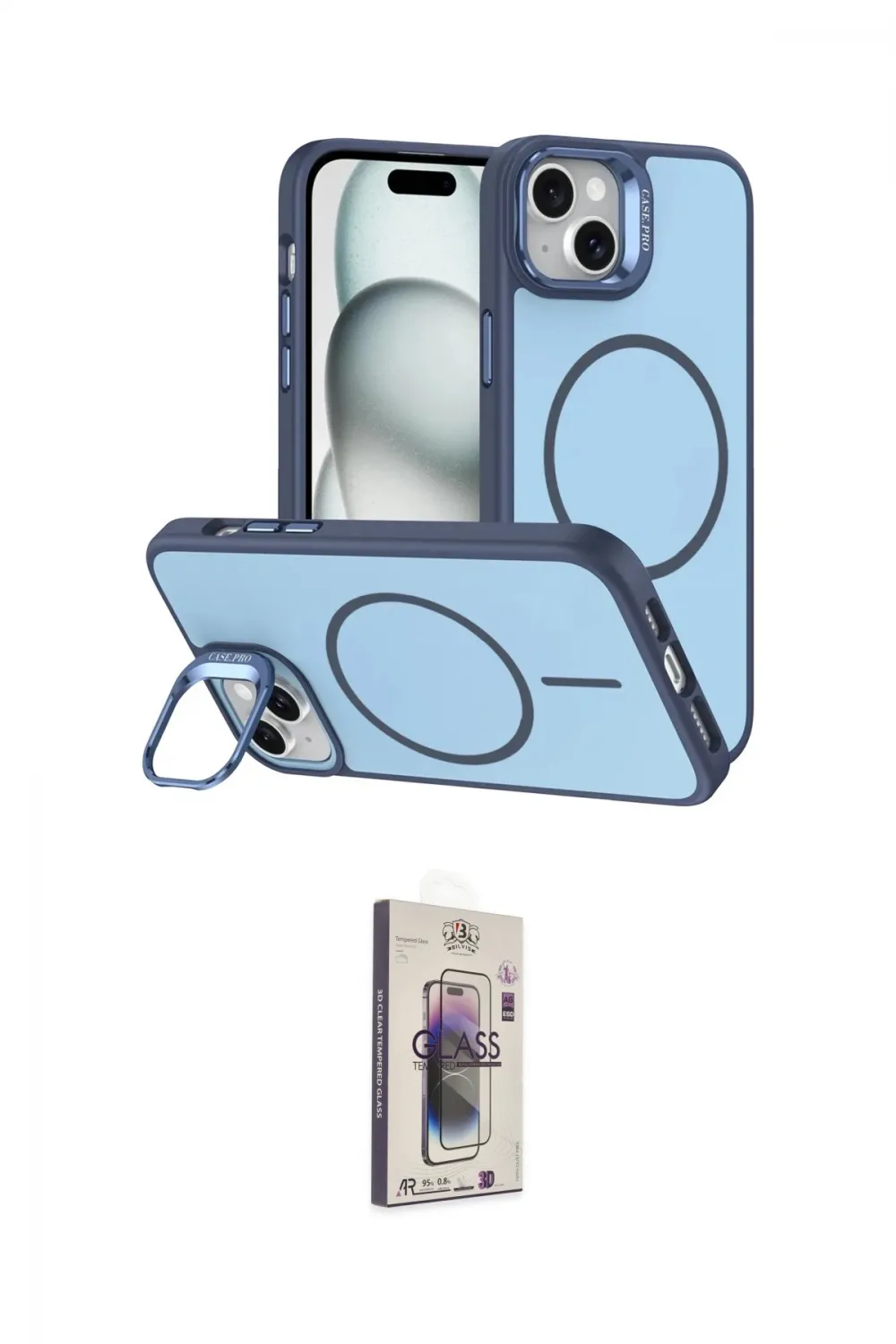 ieg™ iPhone 14 Kılıf Çekirdek Klasik - Siyah Bilvis 3D Cam Ekran Koruyucu