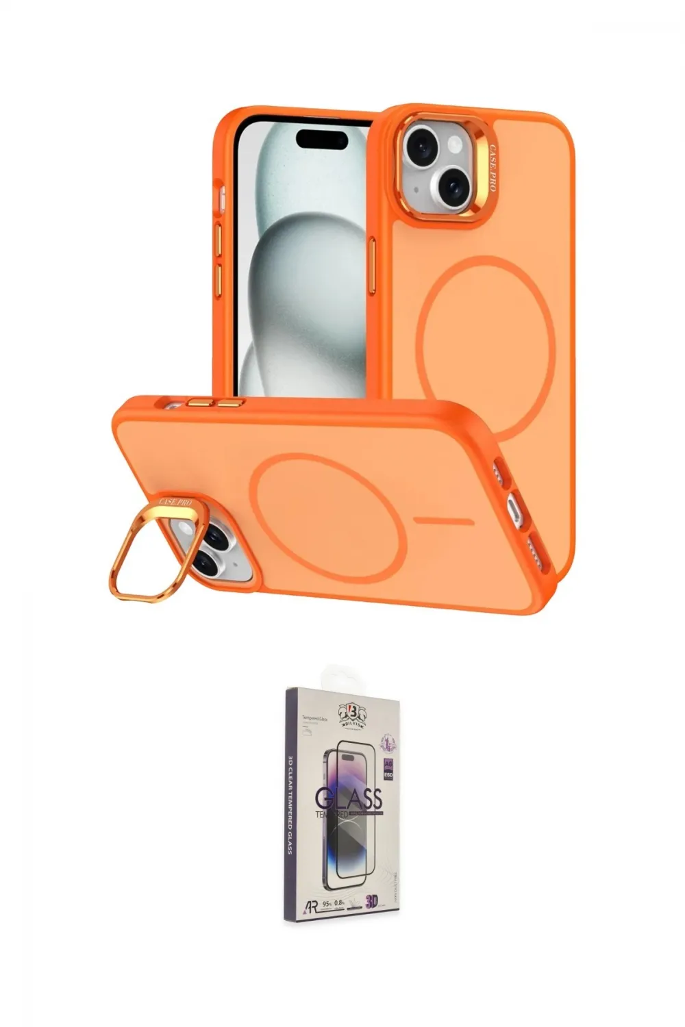 ieg™ iPhone 14 Kılıf Çekirdek Klasik - Siyah Bilvis 3D Cam Ekran Koruyucu