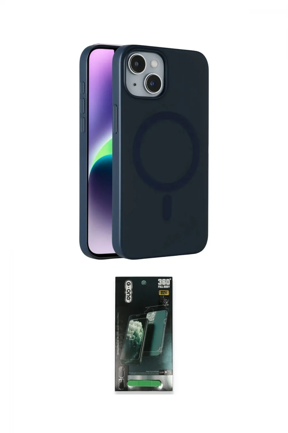 ieg™ iPhone 14 Kılıf Çekirdek Modern Prime - Şeffaf 360 Full Body Arka Koruyucu