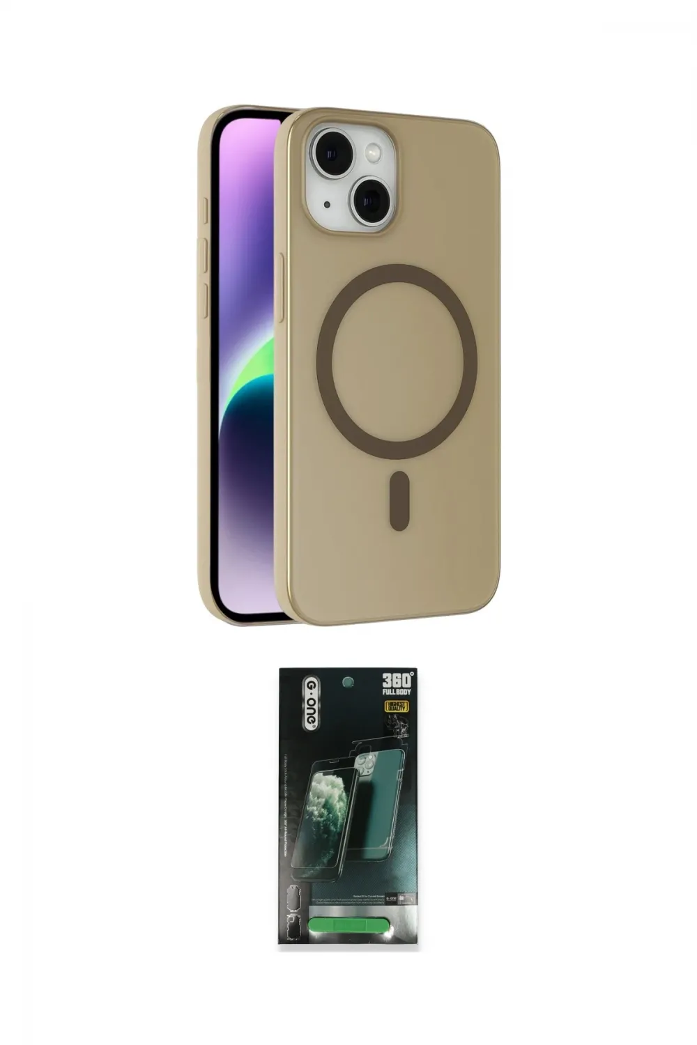 ieg™ iPhone 14 Kılıf Çekirdek Modern Prime - Şeffaf 360 Full Body Arka Koruyucu