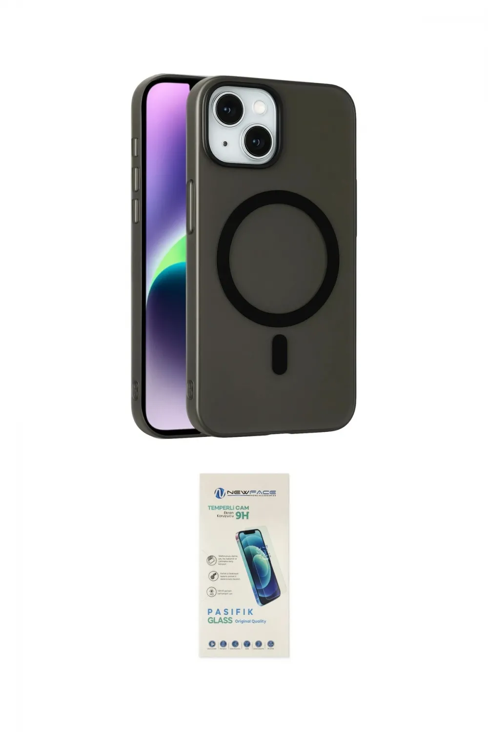 ieg™ iPhone 14 Kılıf Çekirdek Modern Prime - Şeffaf Pasifik Cam Ekran Koruyucu
