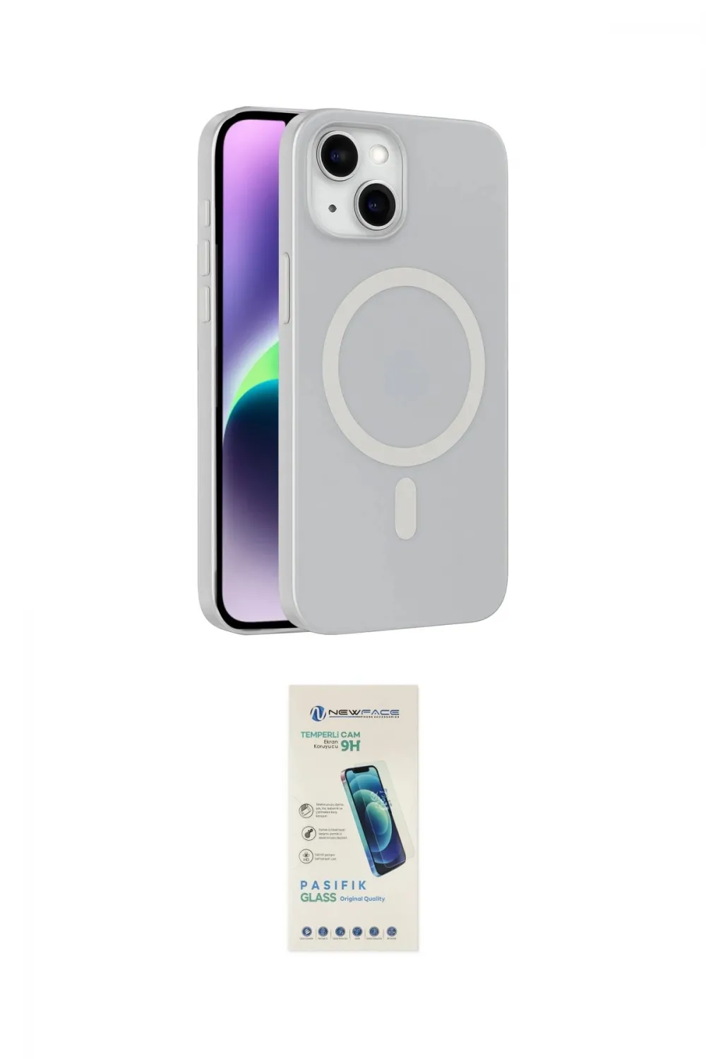 ieg™ iPhone 14 Kılıf Çekirdek Modern Prime - Şeffaf Pasifik Cam Ekran Koruyucu