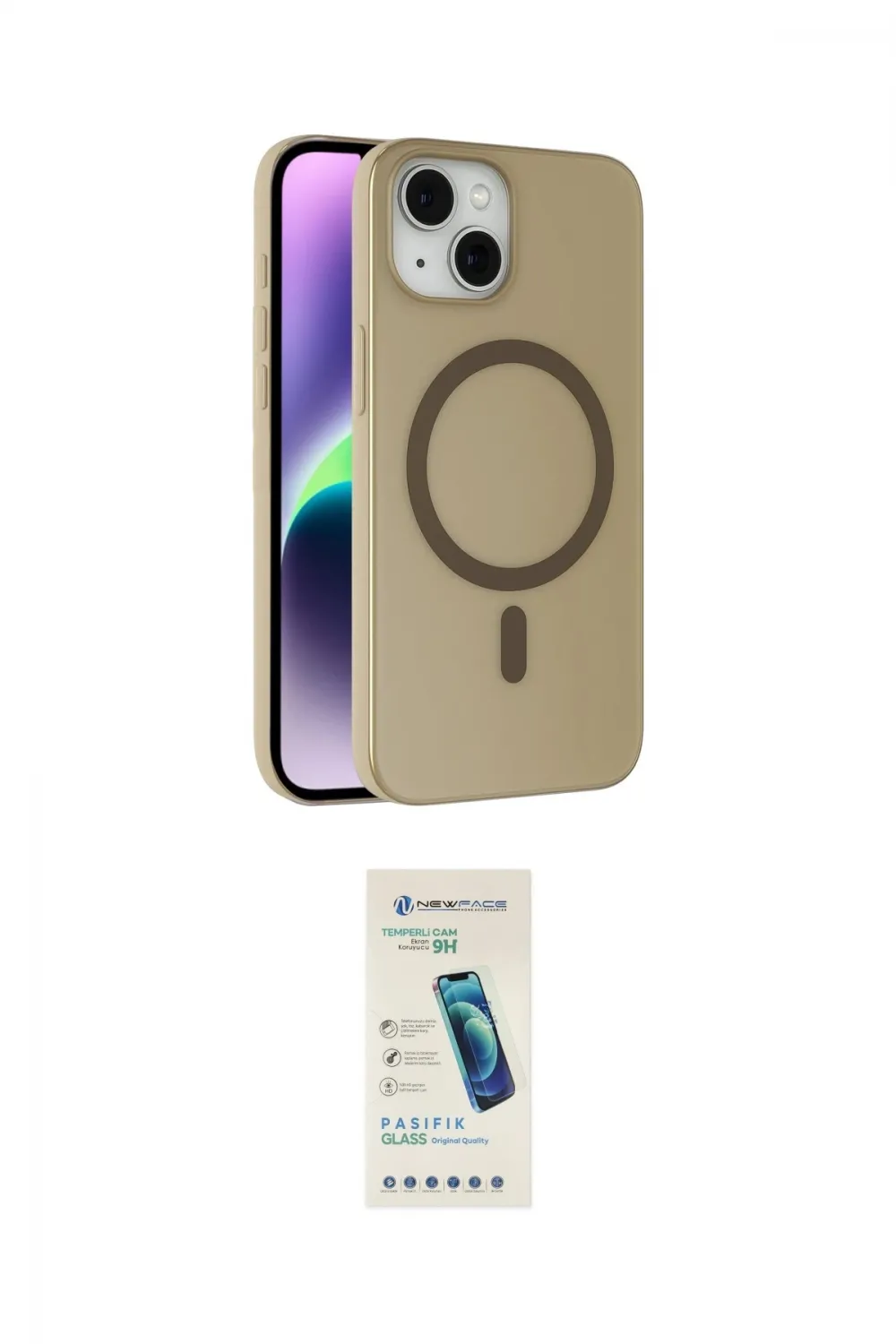 ieg™ iPhone 14 Kılıf Çekirdek Modern Prime - Şeffaf Pasifik Cam Ekran Koruyucu