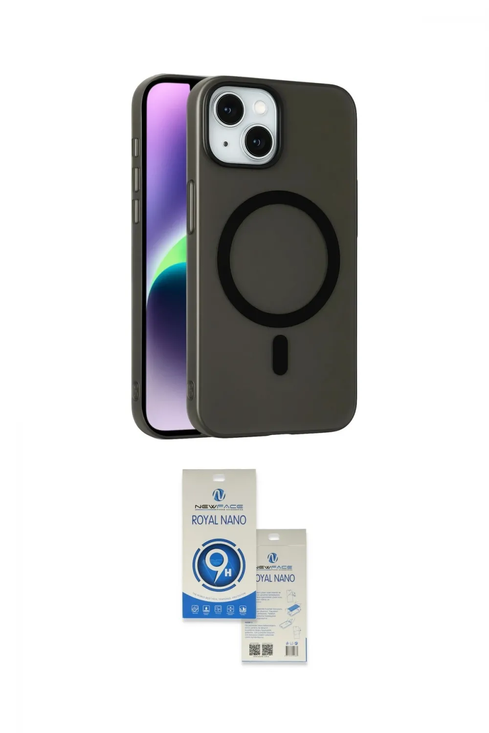ieg™ iPhone 14 Kılıf Çekirdek Modern Prime - Şeffaf Royal Nano Ekran Koruyucu