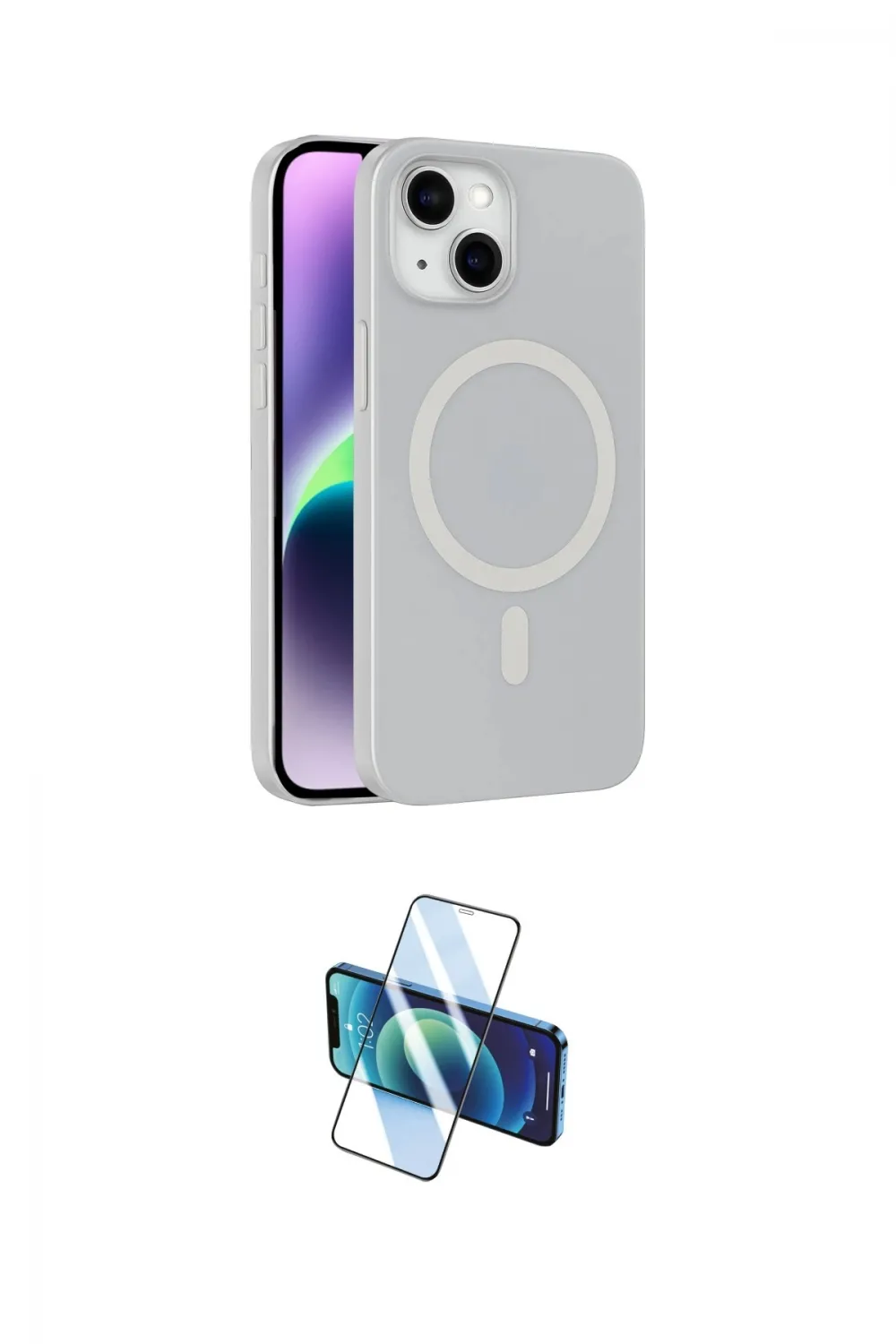 ieg™ iPhone 14 Kılıf Çekirdek Modern Prime - Siyah 3D Antistatik Cam Ekran Koruyucu