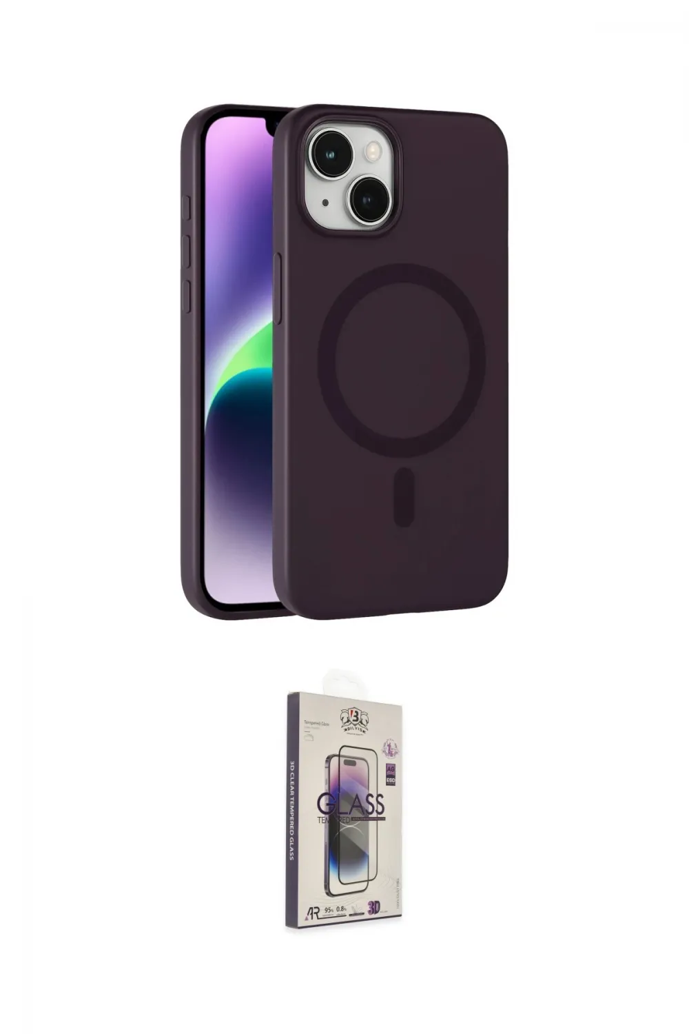 ieg™ iPhone 14 Kılıf Çekirdek Modern Prime - Siyah Bilvis 3D Cam Ekran Koruyucu