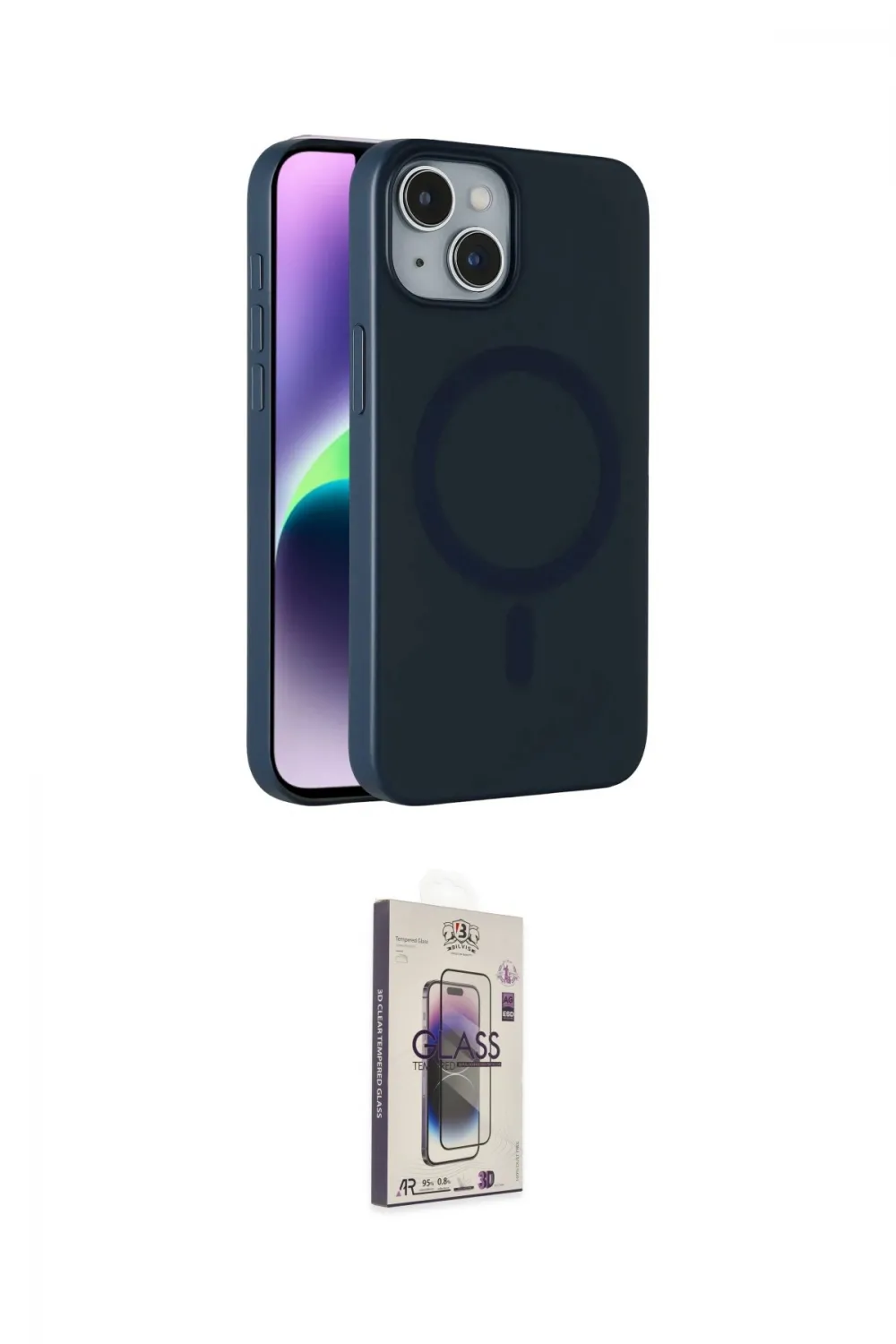 ieg™ iPhone 14 Kılıf Çekirdek Modern Prime - Siyah Bilvis 3D Cam Ekran Koruyucu