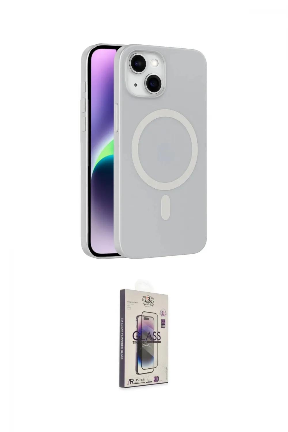 ieg™ iPhone 14 Kılıf Çekirdek Modern Prime - Siyah Bilvis 3D Cam Ekran Koruyucu