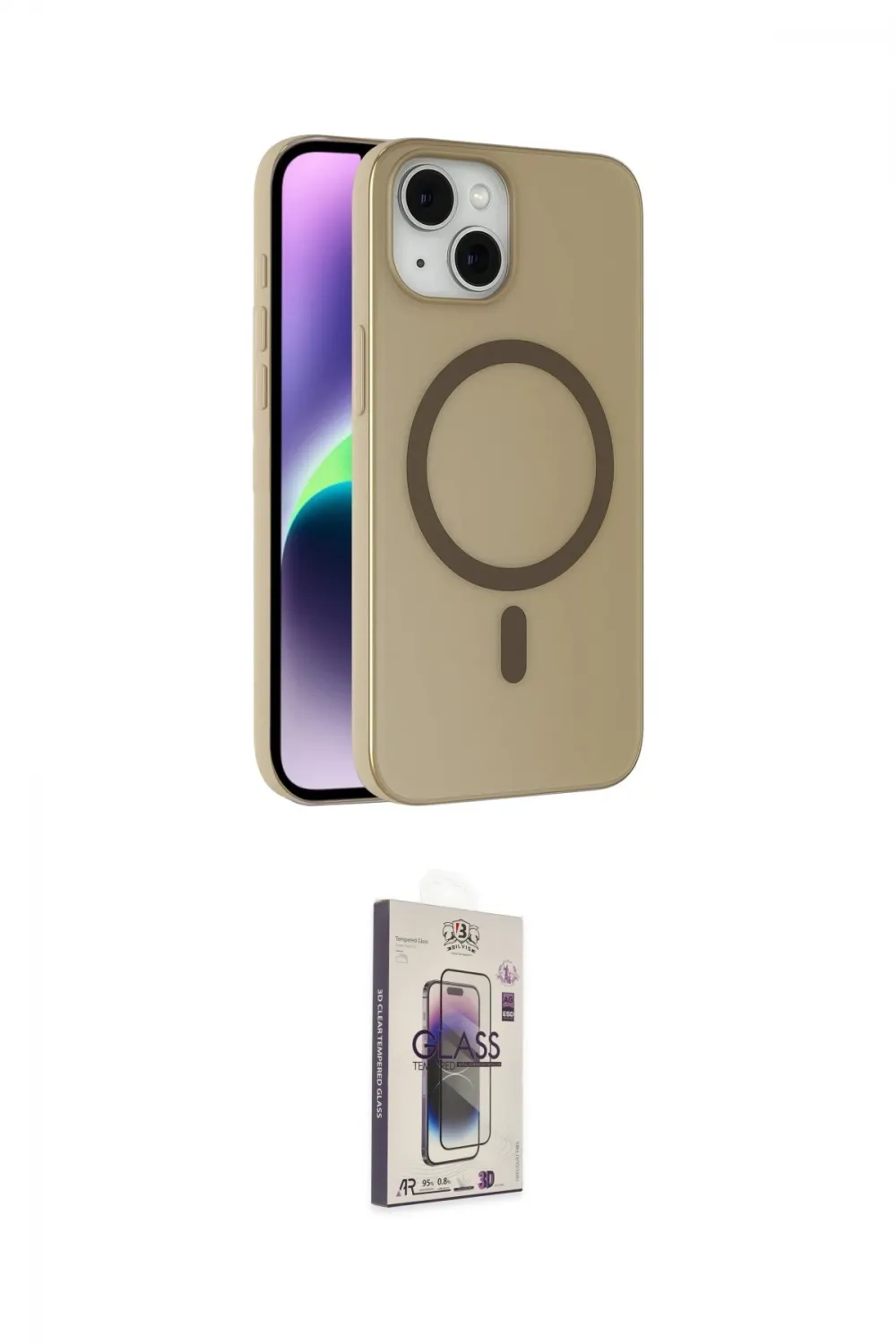ieg™ iPhone 14 Kılıf Çekirdek Modern Prime - Siyah Bilvis 3D Cam Ekran Koruyucu