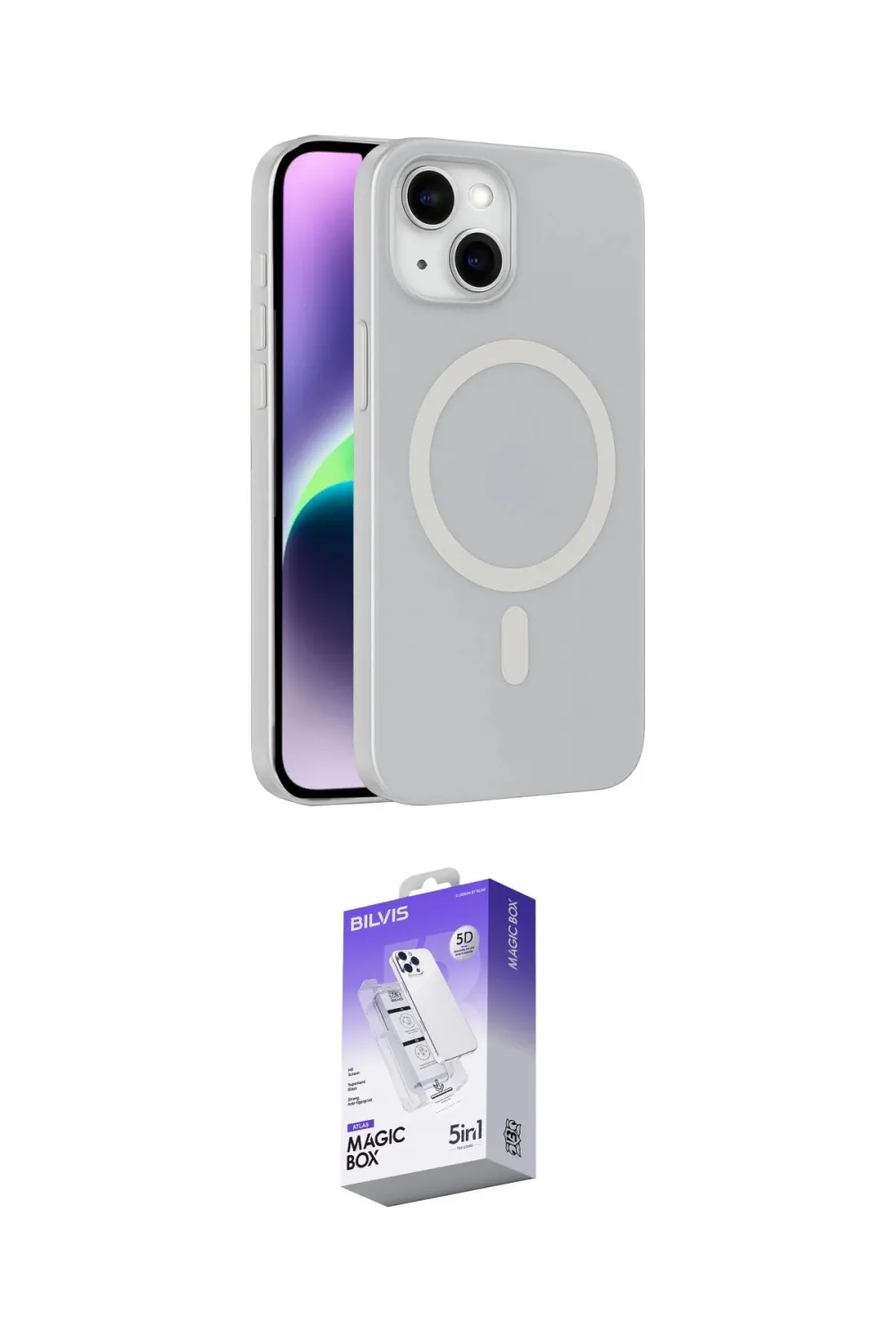 ieg™ iPhone 14 Kılıf Çekirdek Modern Prime - Siyah Bilvis 5in1 3D Magic Cam Ekran Koruyucu