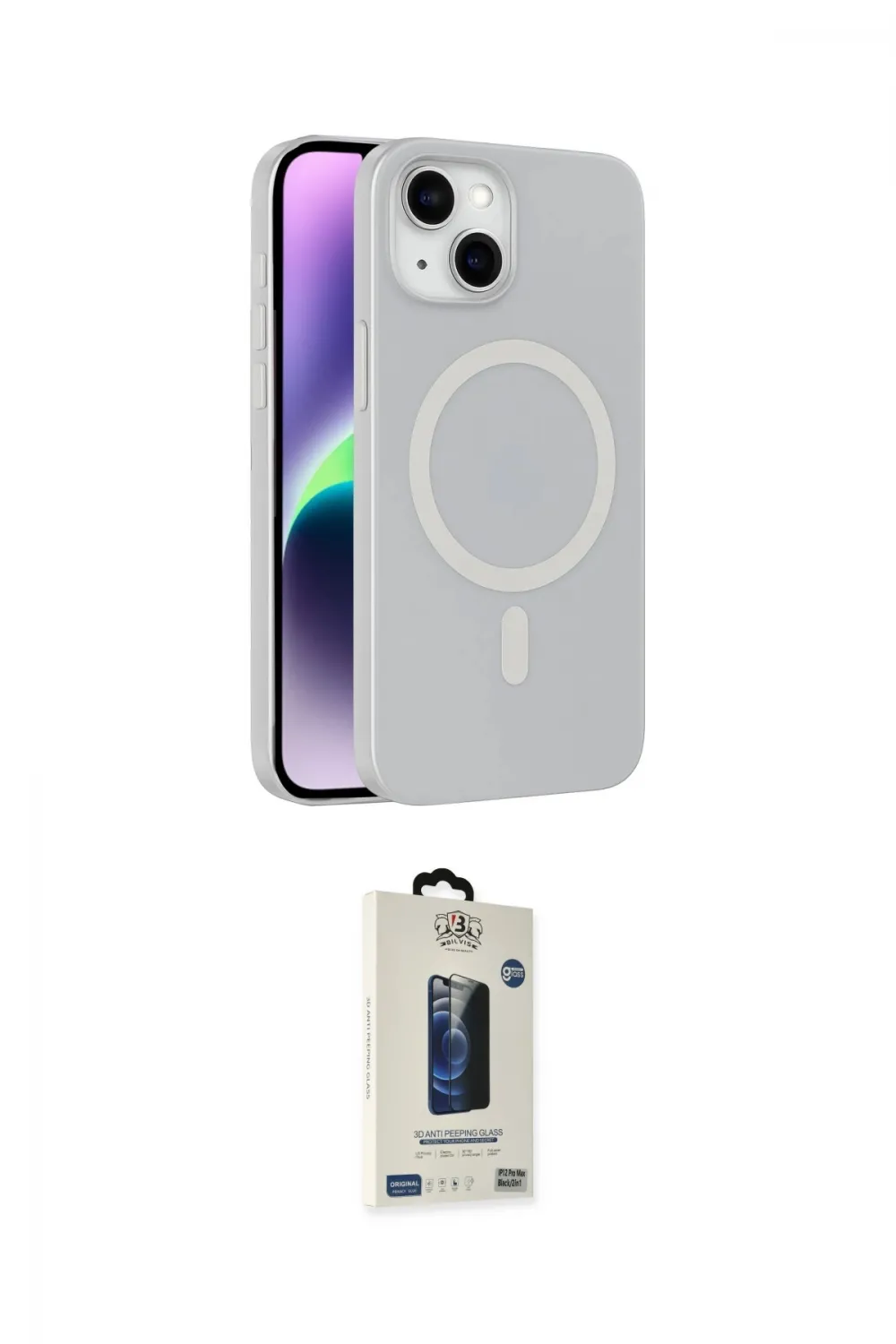 ieg™ iPhone 14 Kılıf Çekirdek Modern Prime - Siyah Bilvis Hayalet Cam Ekran Koruyucu