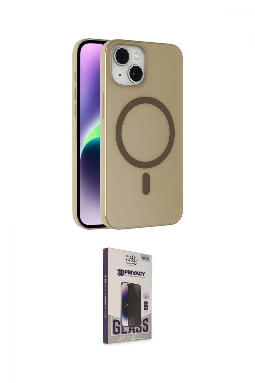 ieg™ iPhone 14 Kılıf Çekirdek Modern Prime - Siyah Bilvis Hayalet Cam Ekran Koruyucu