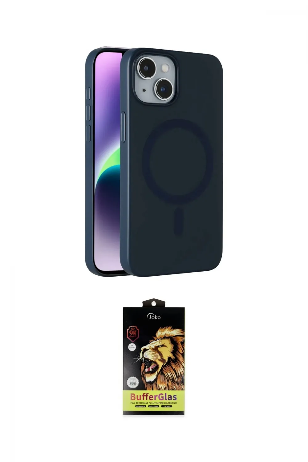 ieg™ iPhone 14 Kılıf Çekirdek Modern Prime - Siyah Buffer Cam Ekran Koruyucu
