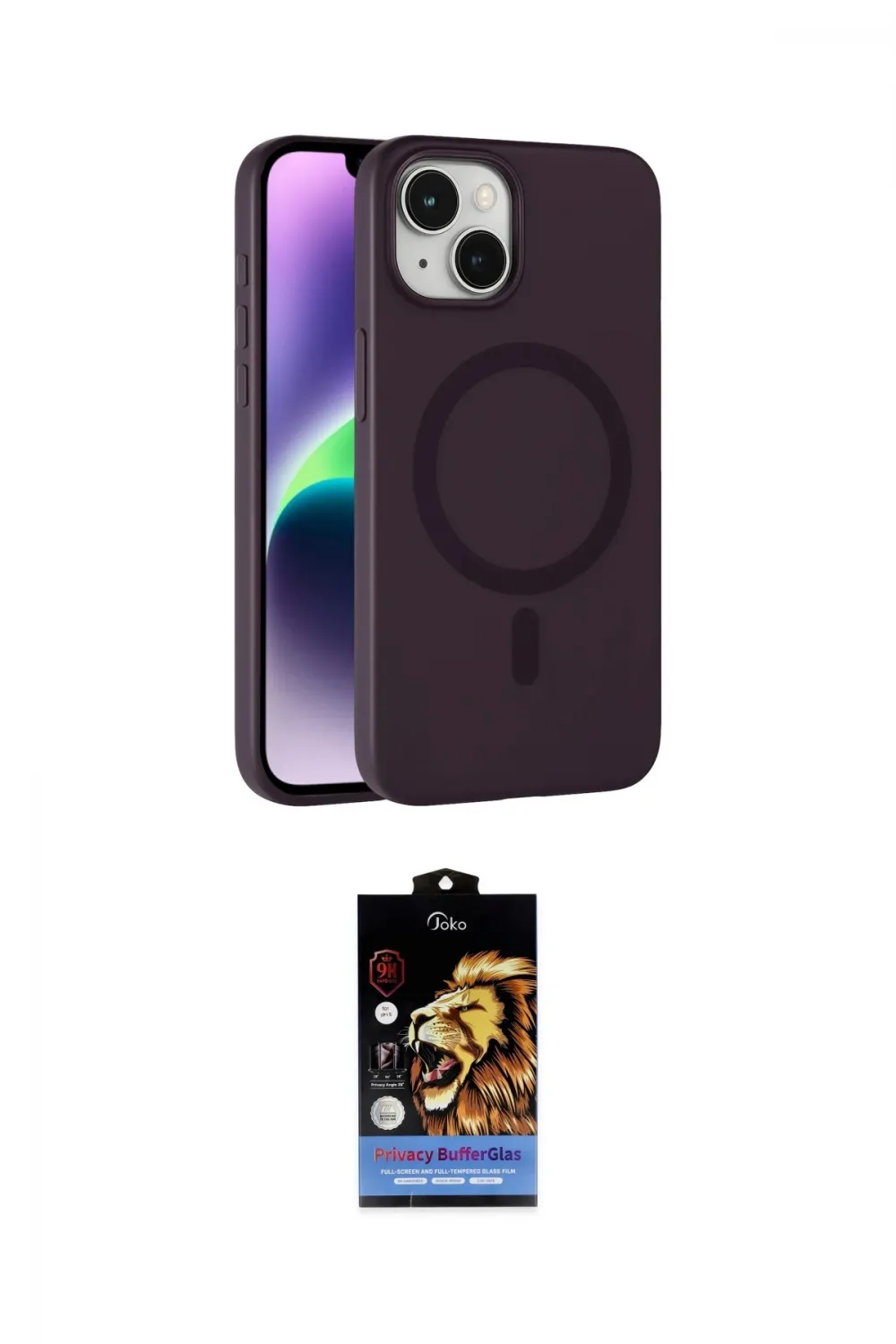 ieg™ iPhone 14 Kılıf Çekirdek Modern Prime - Siyah Buffer Hayalet Cam Ekran Koruyucu
