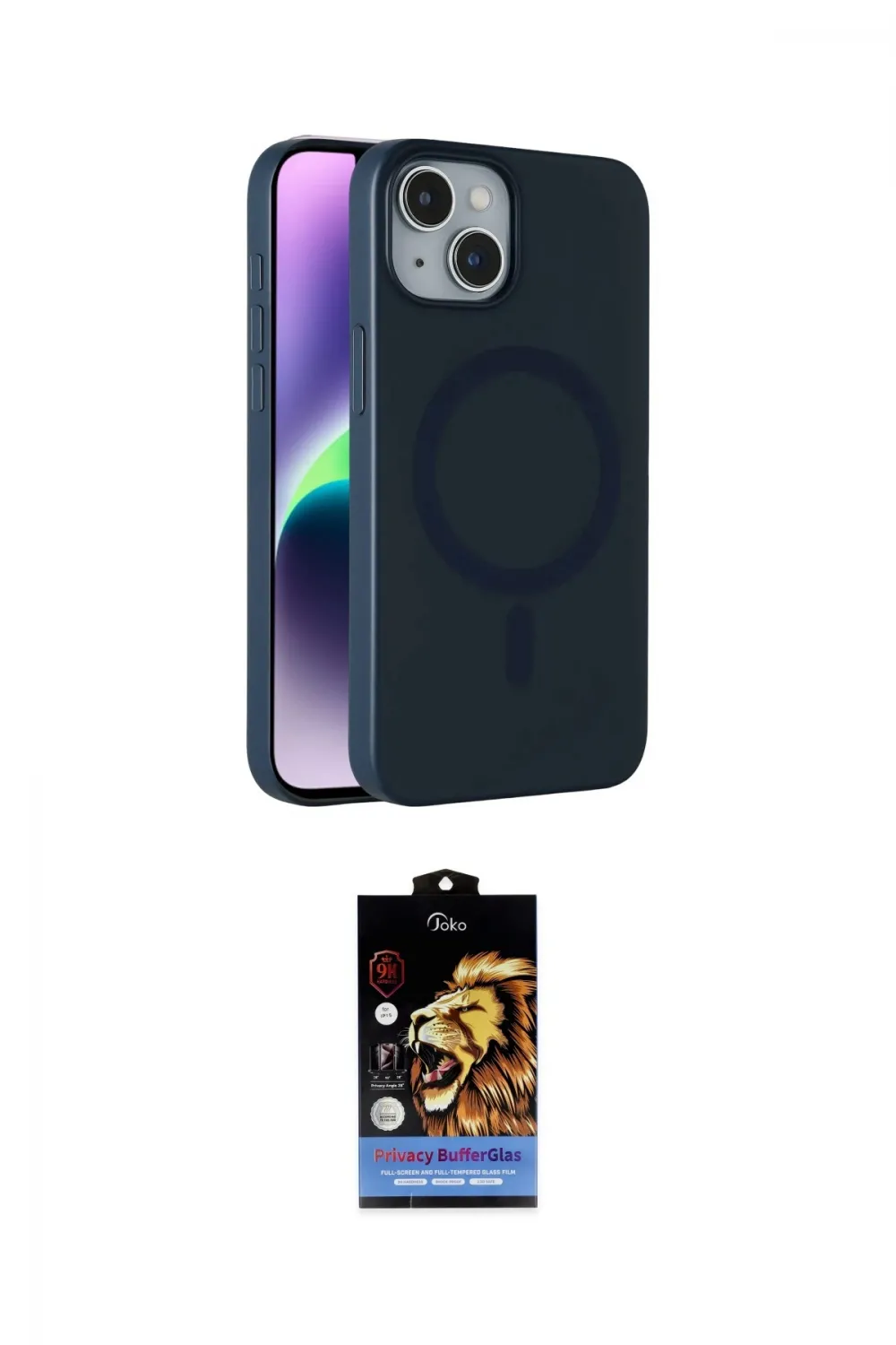ieg™ iPhone 14 Kılıf Çekirdek Modern Prime - Siyah Buffer Hayalet Cam Ekran Koruyucu