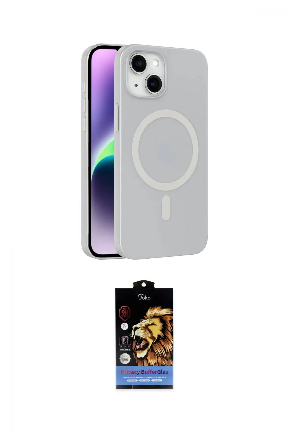 ieg™ iPhone 14 Kılıf Çekirdek Modern Prime - Siyah Buffer Hayalet Cam Ekran Koruyucu