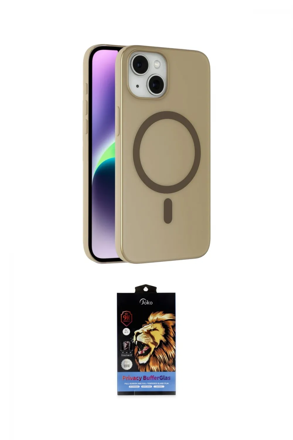ieg™ iPhone 14 Kılıf Çekirdek Modern Prime - Siyah Buffer Hayalet Cam Ekran Koruyucu