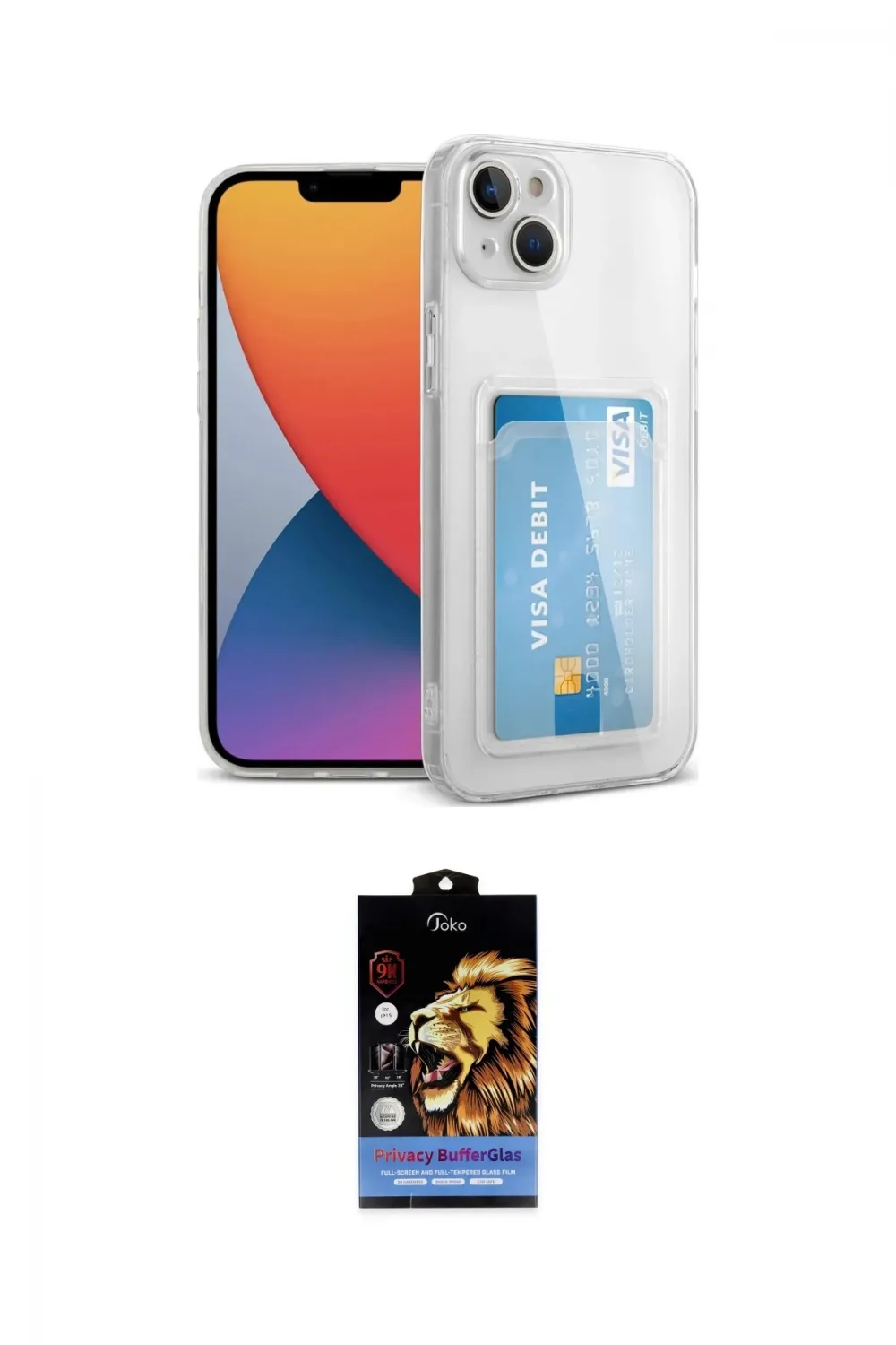 ieg™ iPhone 14 Kılıf Doruk Klasik Koleksiyonu - Siyah Buffer Hayalet Cam Ekran Koruyucu