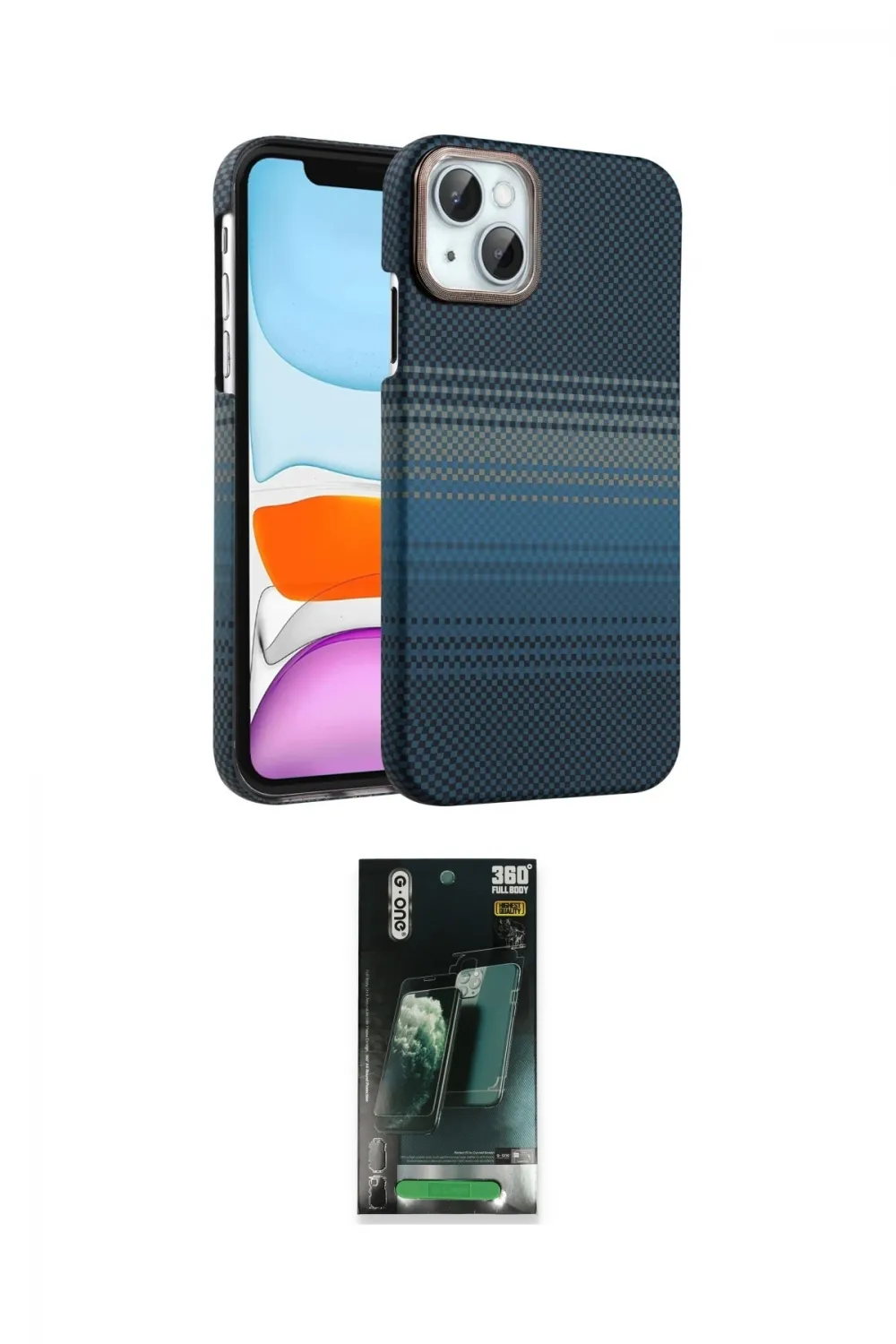 ieg™ iPhone 14 Kılıf Doruk Serisi - Şeffaf 360 Full Body Arka Koruyucu