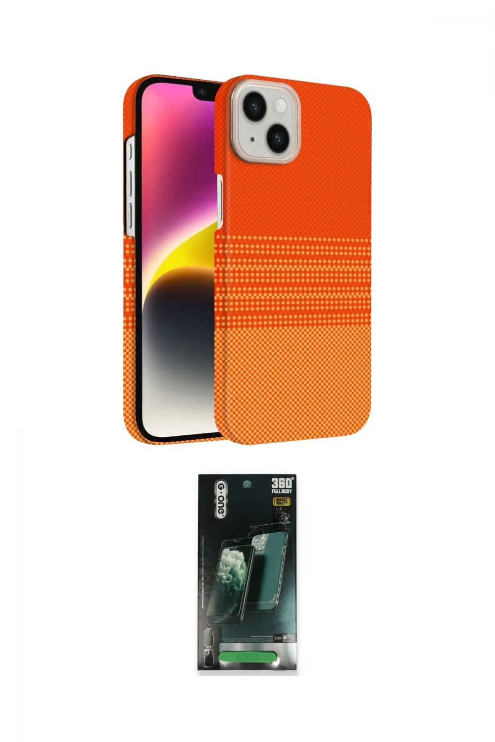 ieg™ iPhone 14 Kılıf Doruk Serisi - Şeffaf 360 Full Body Arka Koruyucu
