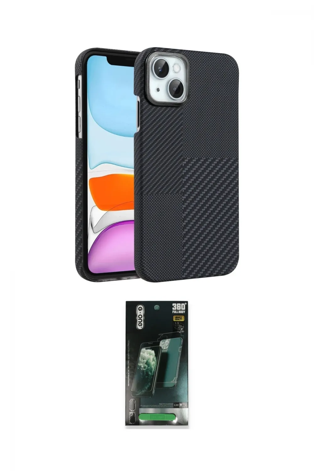 ieg™ iPhone 14 Kılıf Doruk Serisi - Şeffaf 360 Full Body Arka Koruyucu