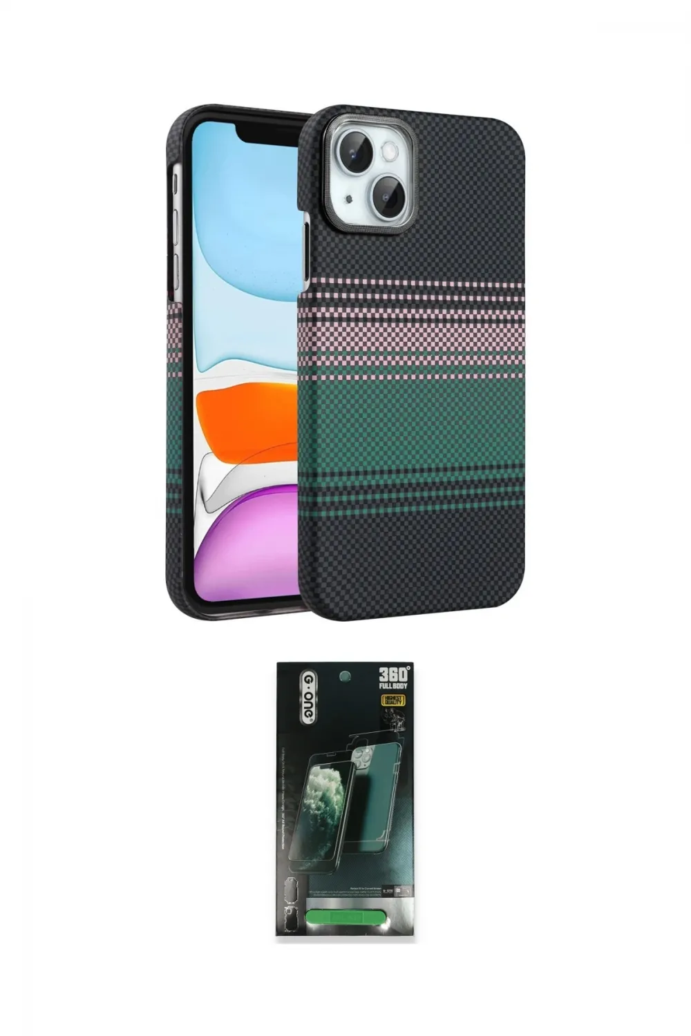 ieg™ iPhone 14 Kılıf Doruk Serisi - Şeffaf 360 Full Body Arka Koruyucu
