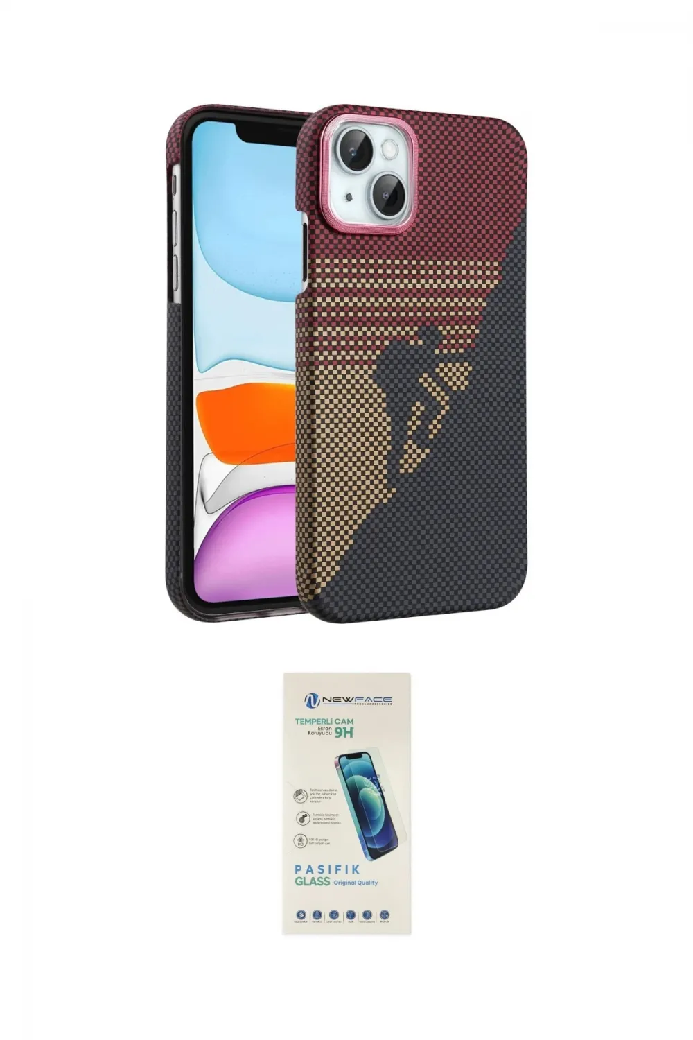 ieg™ iPhone 14 Kılıf Doruk Serisi - Şeffaf Pasifik Cam Ekran Koruyucu