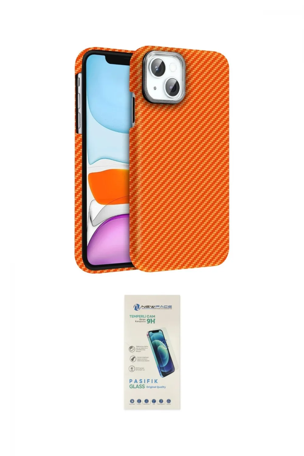 ieg™ iPhone 14 Kılıf Doruk Serisi - Şeffaf Pasifik Cam Ekran Koruyucu