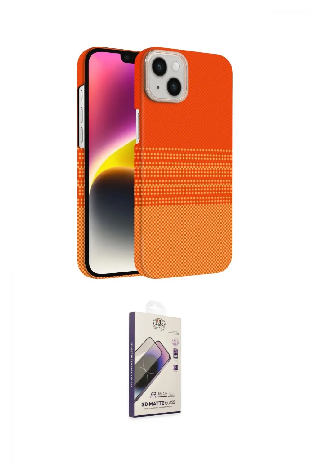 ieg™ iPhone 14 Kılıf Doruk Serisi - Siyah Bilvis 3D Mat Cam Ekran Koruyucu