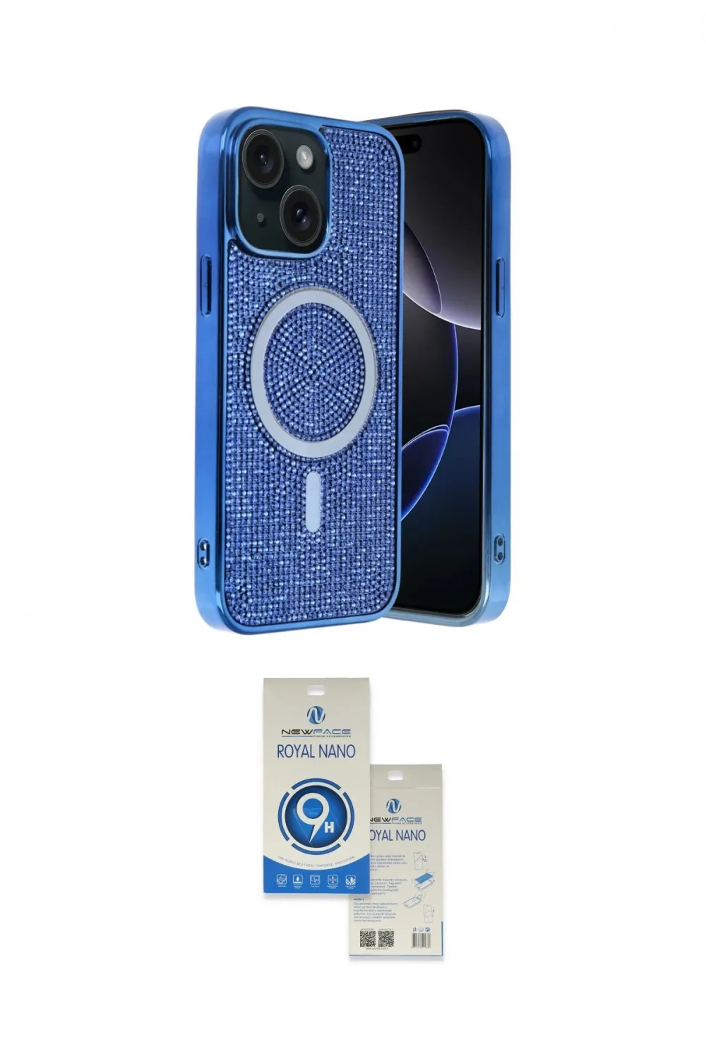 ieg™ iPhone 14 Kılıf Eksen Çizgi - Şeffaf Royal Nano Ekran Koruyucu