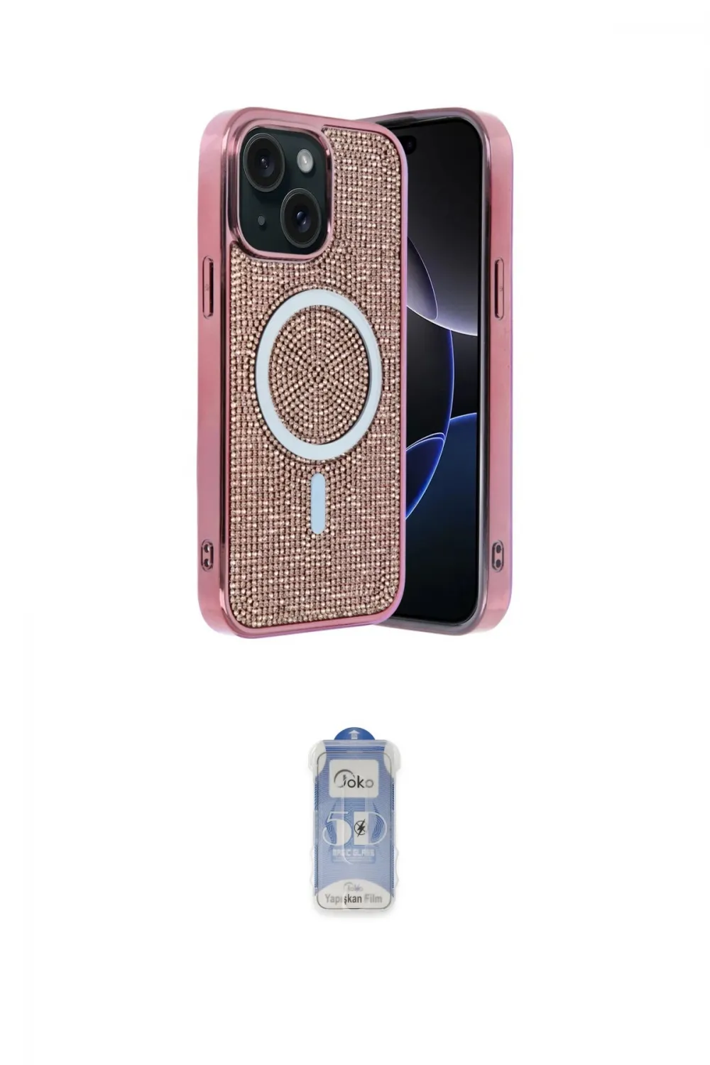 ieg™ iPhone 14 Kılıf Eksen Çizgi - Siyah Joko Magic 5D Cam
