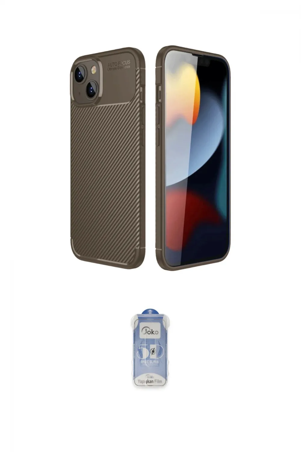 ieg™ iPhone 14 Kılıf Eksen Form Prime - Siyah Joko Magic 5D Cam