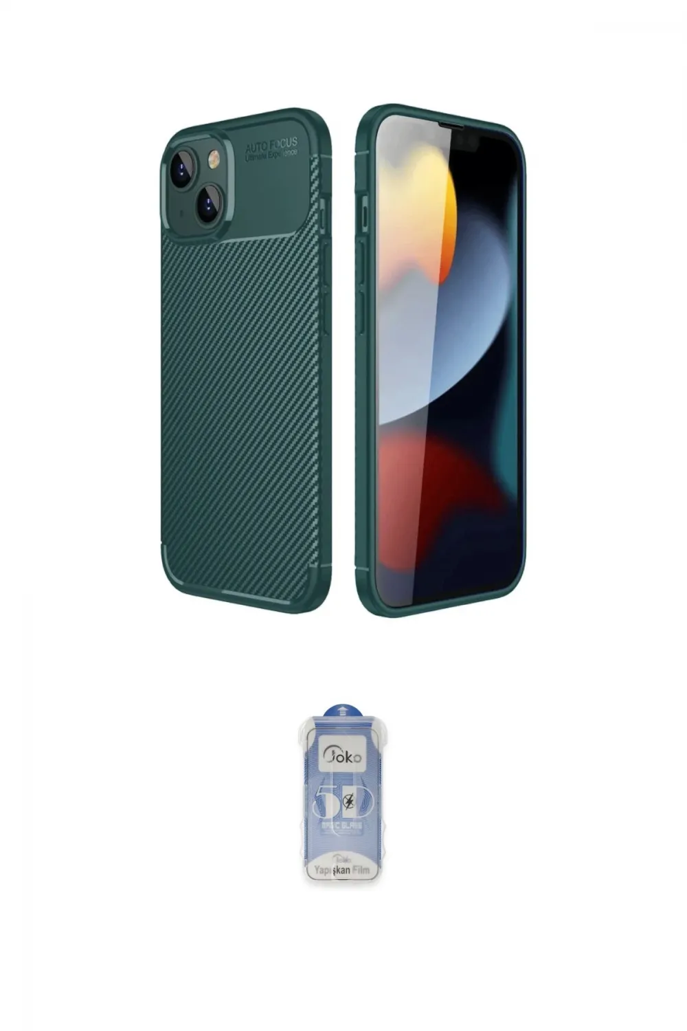 ieg™ iPhone 14 Kılıf Eksen Form Prime - Siyah Joko Magic 5D Cam