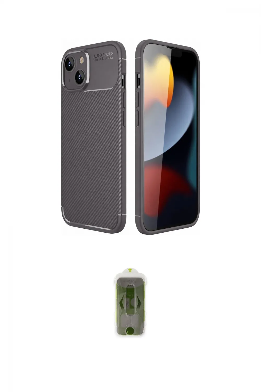 ieg™ iPhone 14 Kılıf Eksen Form Prime - Siyah Joko Magic 5D Hayalet Cam